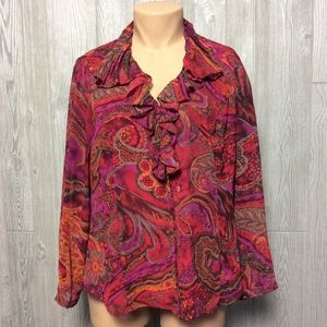 Beautiful Printed Blouse PLUS SIZE 1X